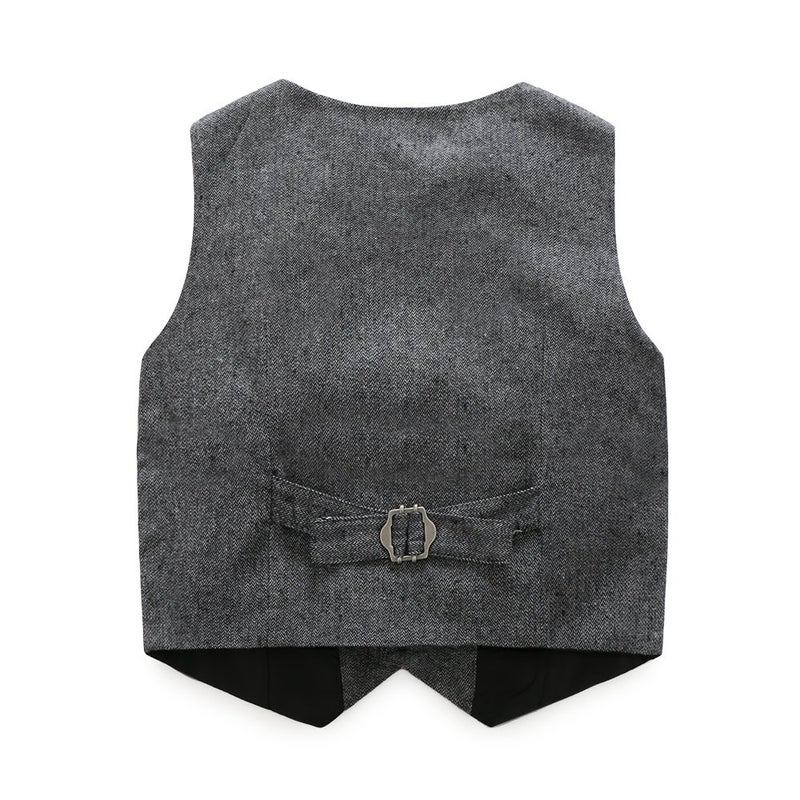 Kimocat Boys 3Pcs Clothing Sets Cotton Long Sleeve Bowtie Shirts +Vest +Pants Casual Suit (5T) - Image 5